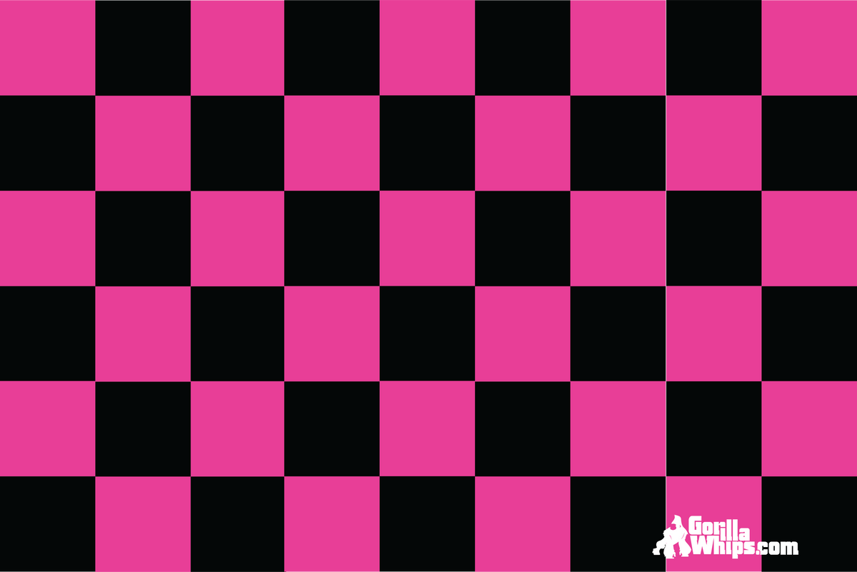 Pink Checker 12x18 Grommet Whip Flag