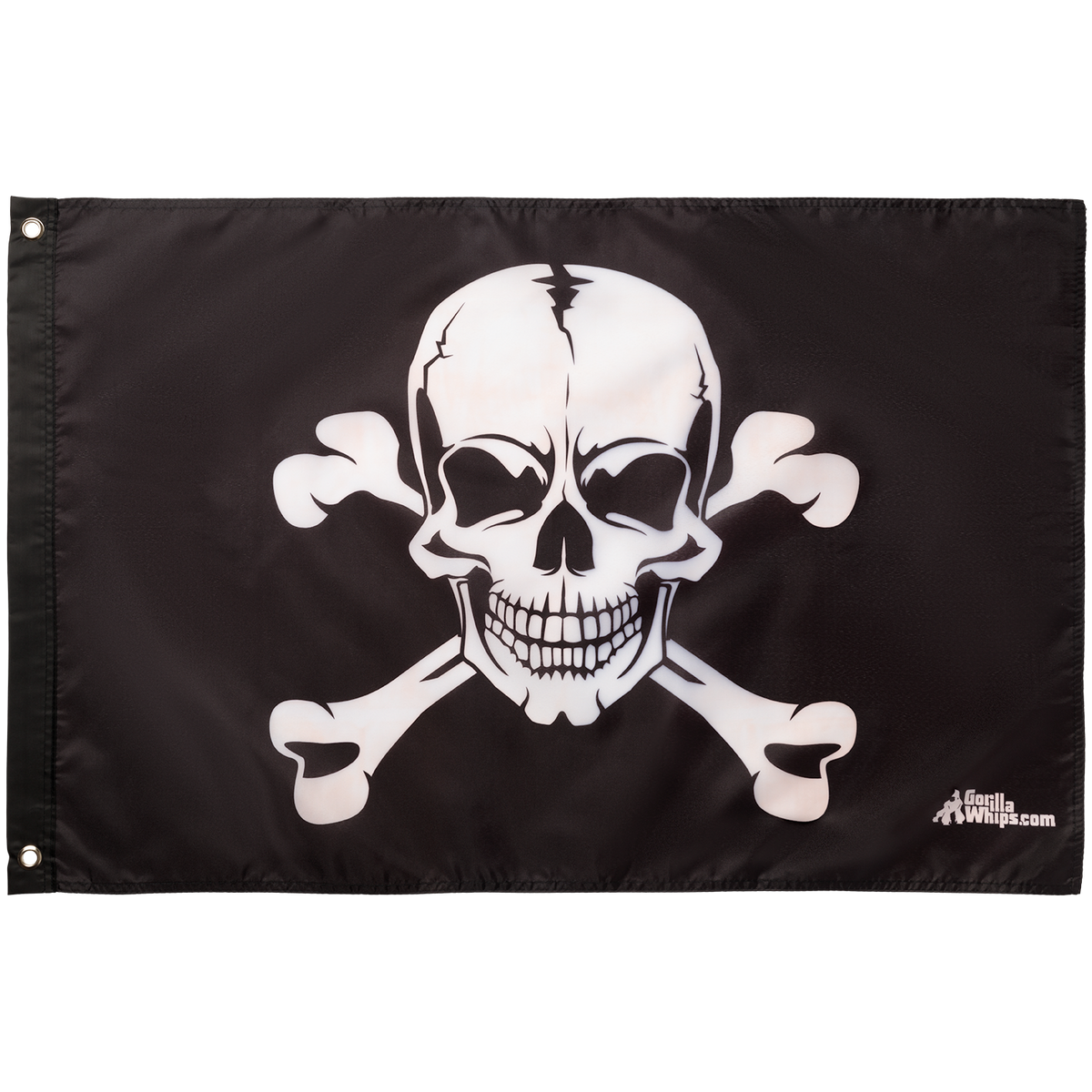 White Skull Crossbones 2x3 Grommet Whip Flag