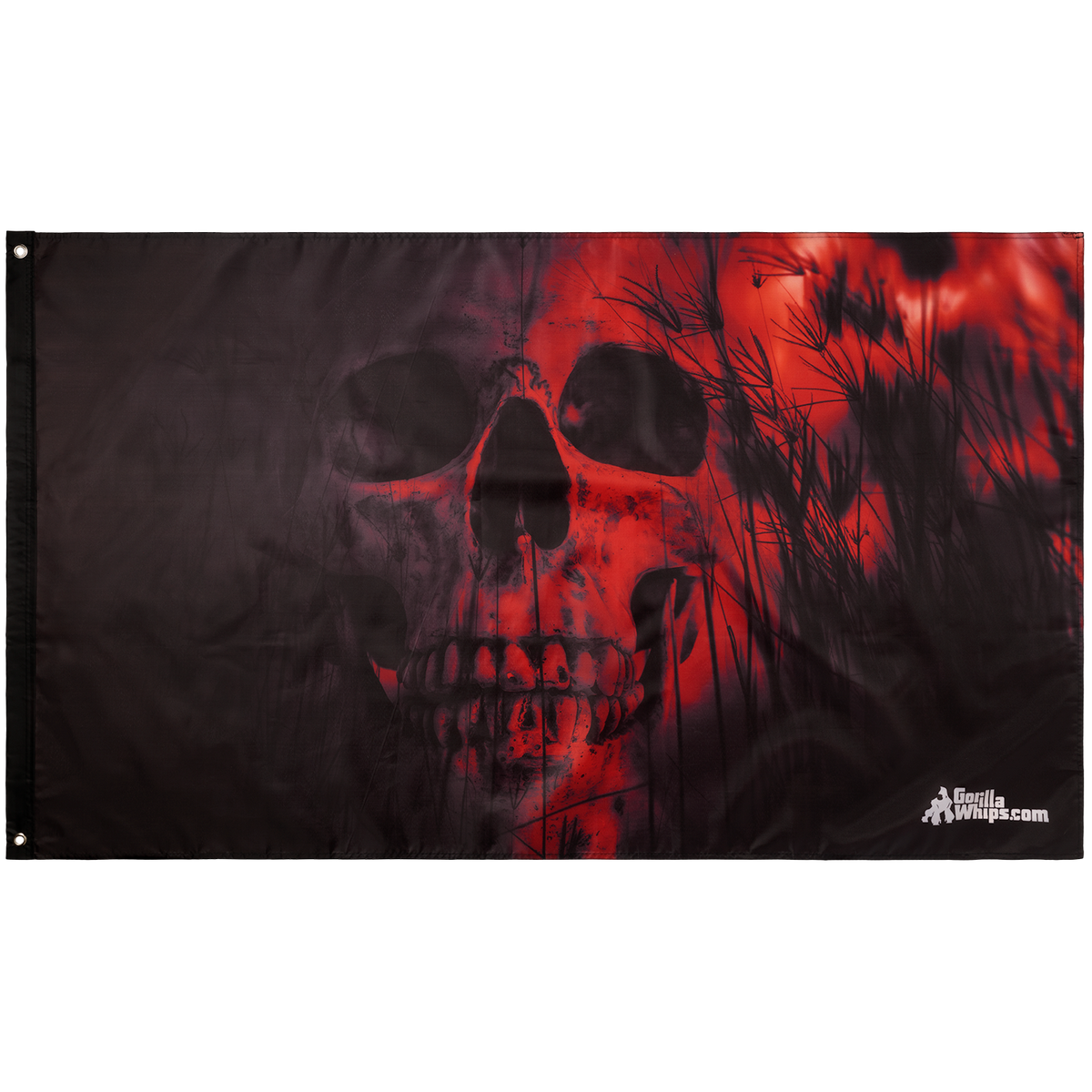 Red Skull 3x5 Grommet Whip Flag