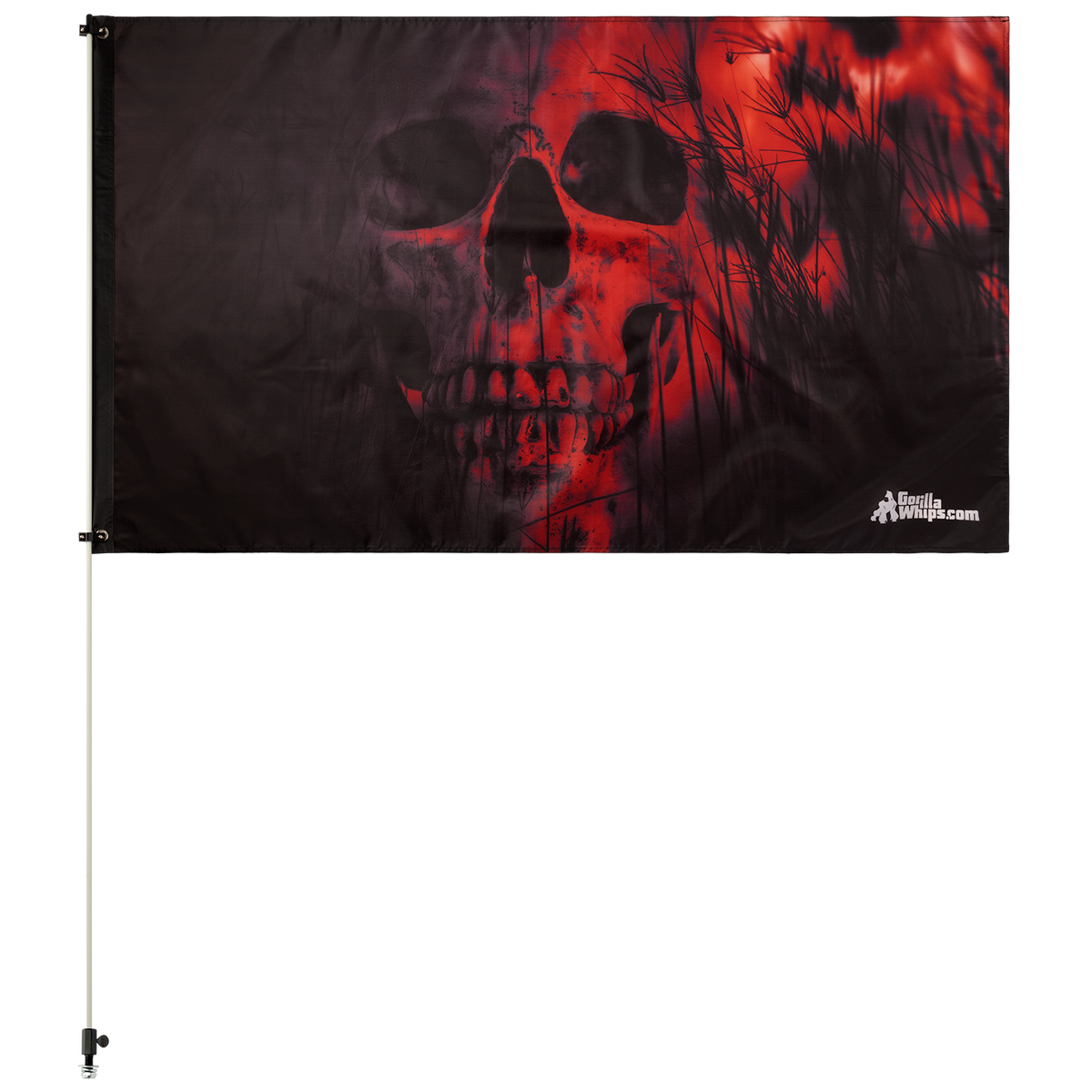Red Skull 3x5 Grommet Whip Flag