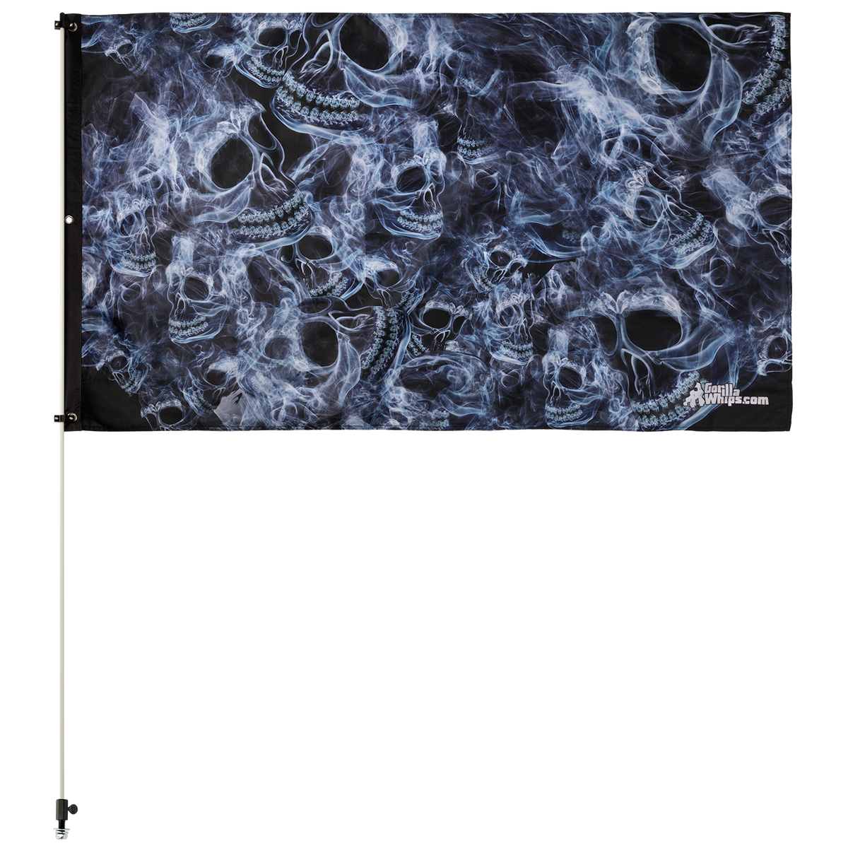 Smoke Skull 3x5 Grommet Whip Flag