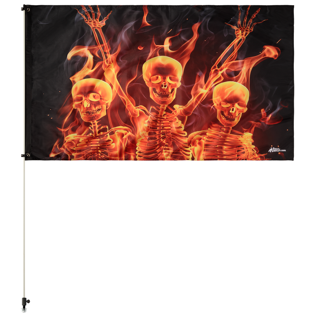 Party Skulls 3x5 Grommet Whip Flag