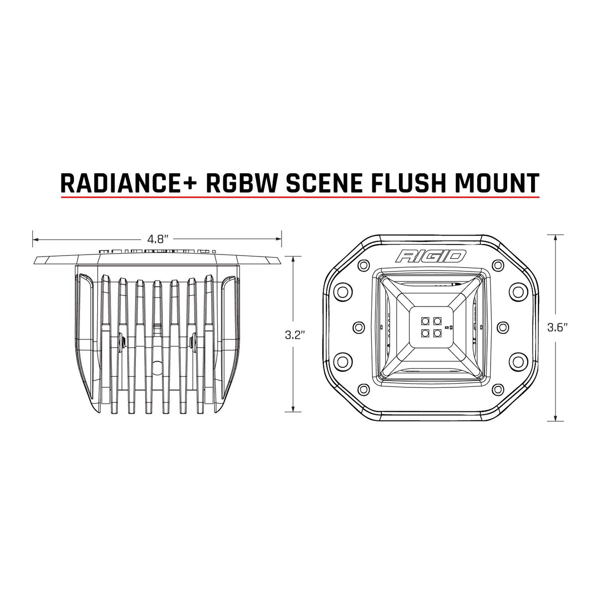 Rigid Industries Radiance Plus Scene RGBW Flush Mount Pair
