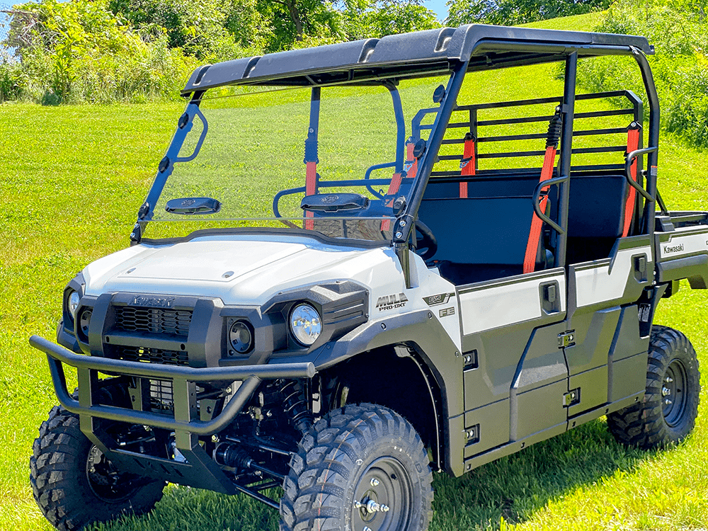 Spike Kawasaki Mule Pro-FXR Full Scratch Resistant Windshield W/Dual Vents