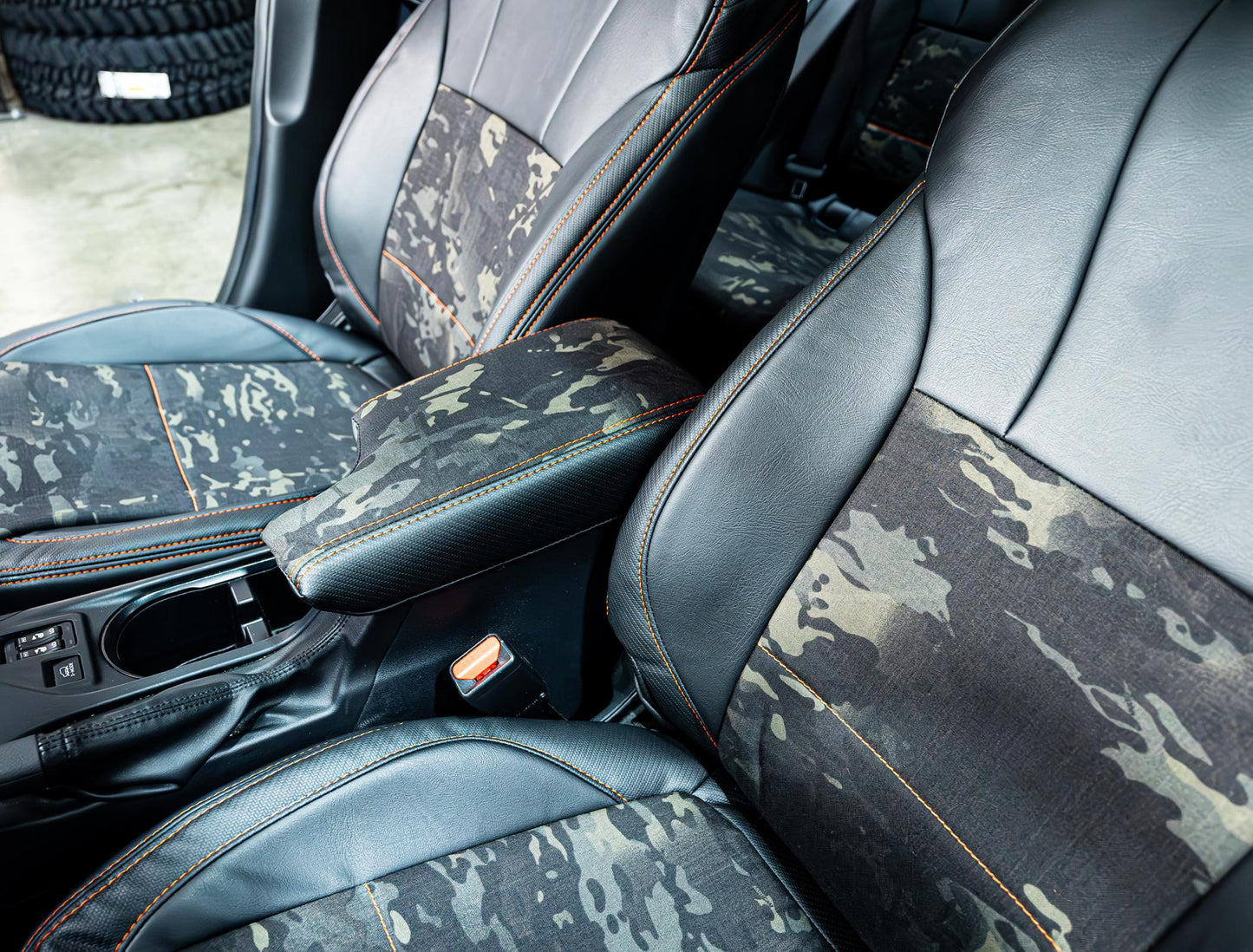 Center Console Cover for 2018-2023 Subaru Crosstrek Black with Red Stitch PRP Seats