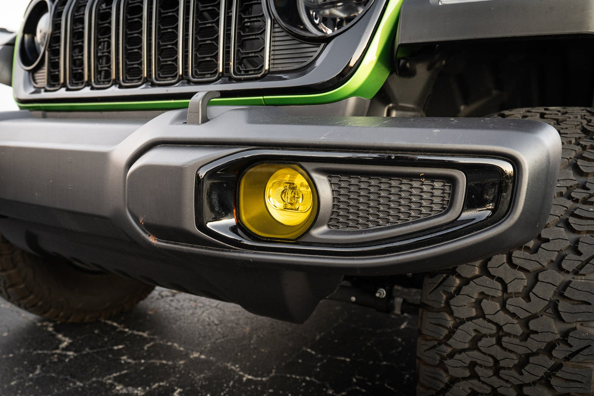 Acrylic Fog Light Lenses (Yellow / Amber) - 2024+ Wrangler JL / Gladiator JT (Plastic Bumper)