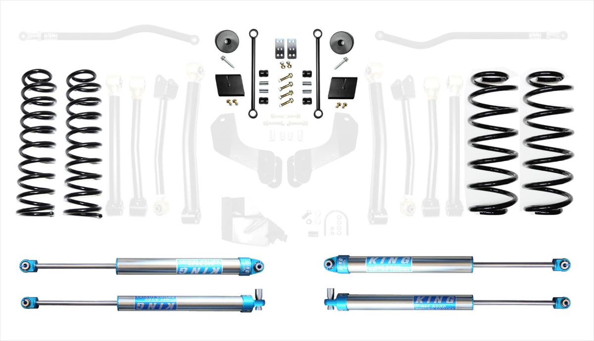 18-Present Jeep Wrangler JL 2.5 Inch Enforcer 4XE Lift Stage 1 with EVO SPEC King 2.0 Shocks EVO Manufacturing