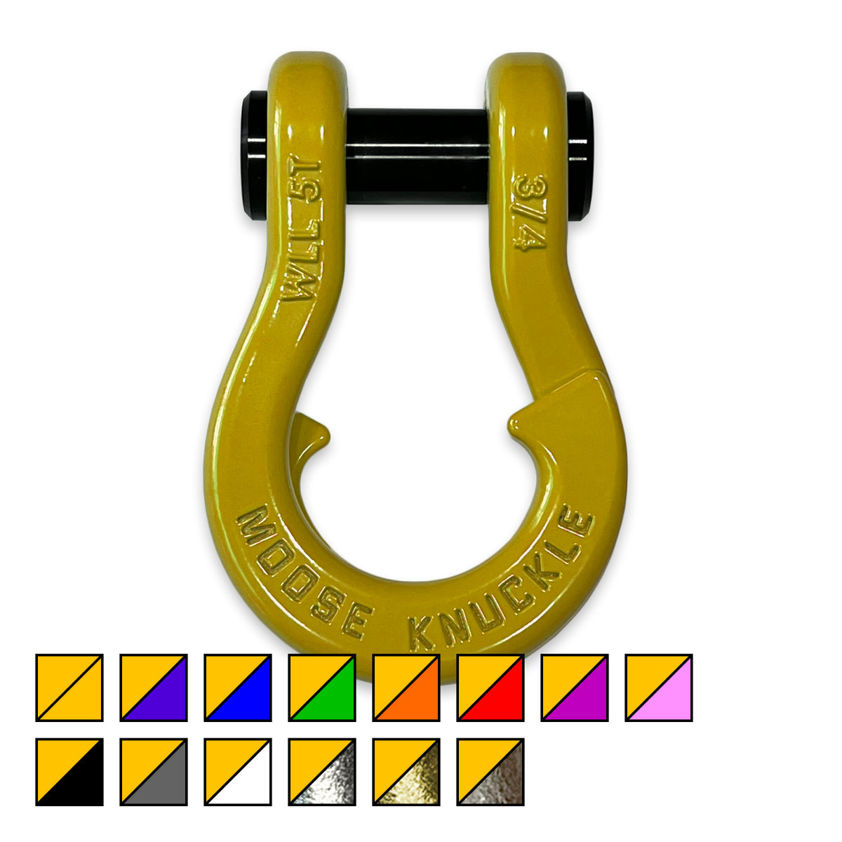 Jowl Recovery Split Shackle 3/4 Detonator Yellow Moose Knuckle Offroad