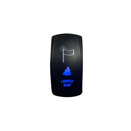 Lighted Whip Rocker Switch - Red, Blue
