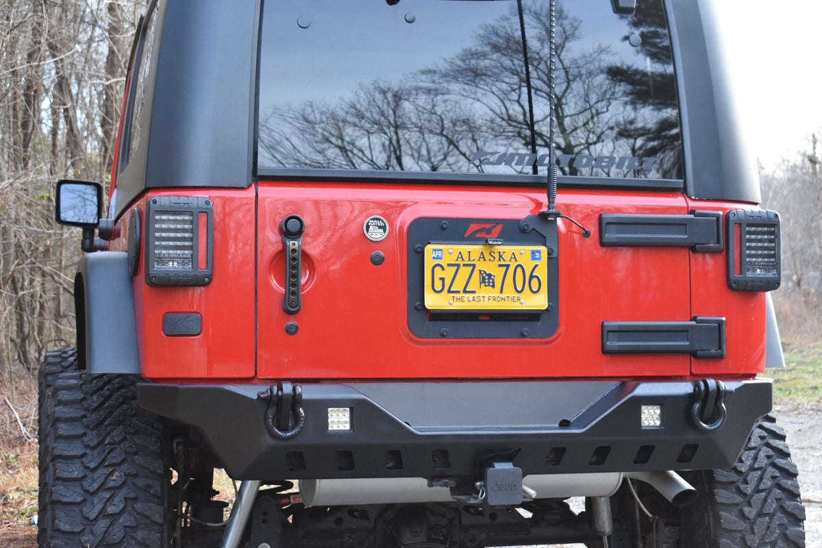 Jeep JK Rear Bumper 07-18 Wrangler JK Crusher Series Bare Steel Motobilt - MB1072