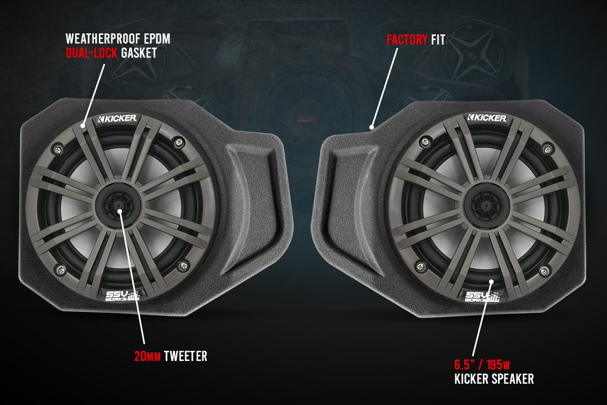 SSV Works 6.5" Front Speaker Pods for 2018-2024 Polaris Ranger XP 1000