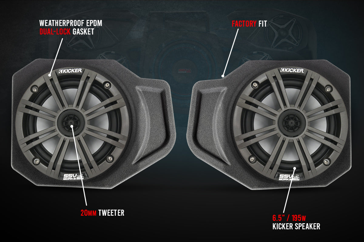 SSV Works 6.5" Front Speaker Pods for 2018-2024 Polaris Ranger XP 1000