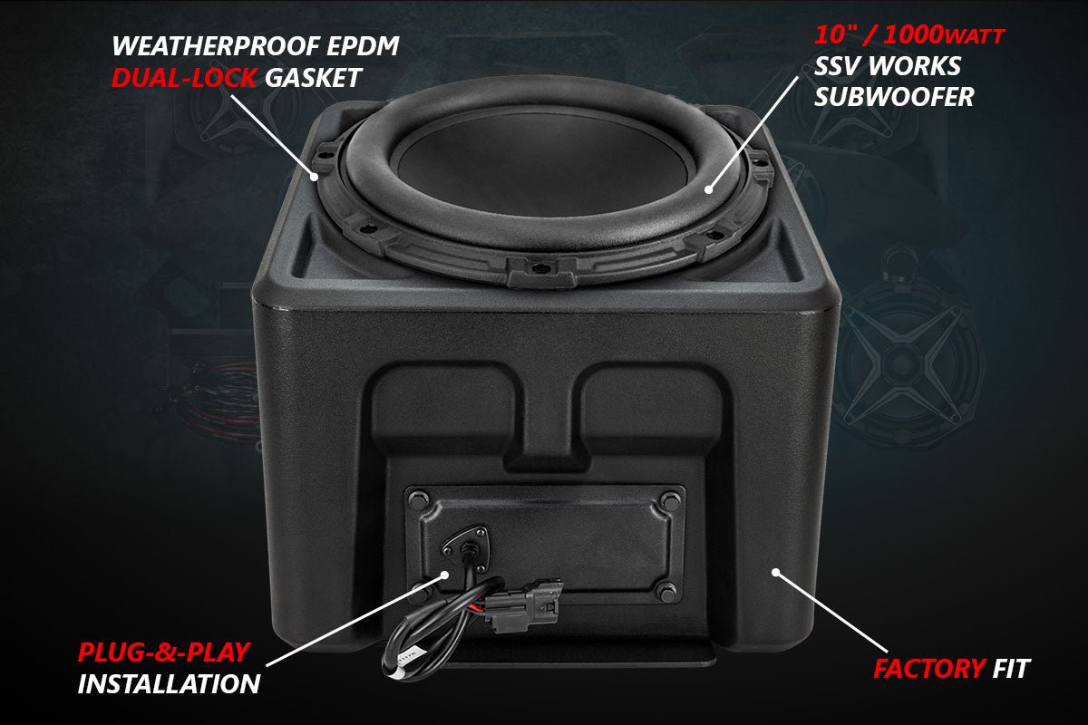 SSV Works 10in Subwoofer for 2018-2024 Polaris Ranger XP 1000 with Ride Command
