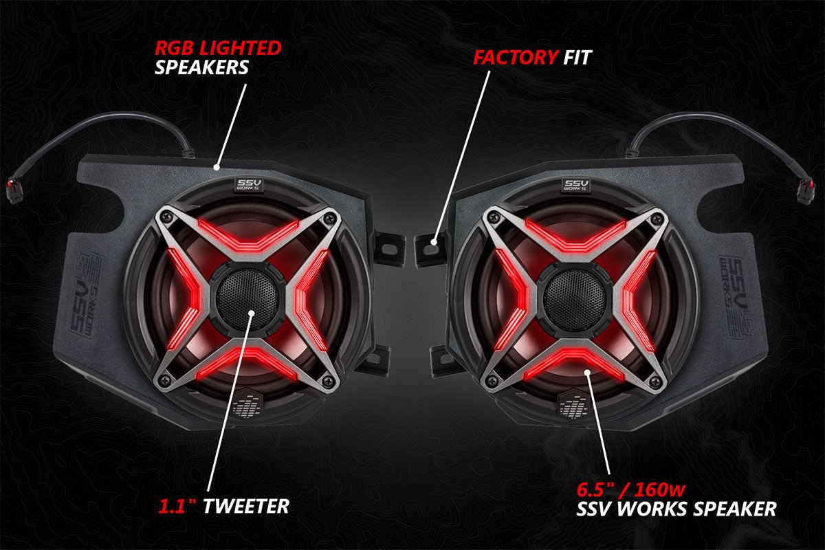 SSV Works V-Spec 3-Speaker Plug-&-Play Kit for 2014-2023 Polaris RZR with Ride Command