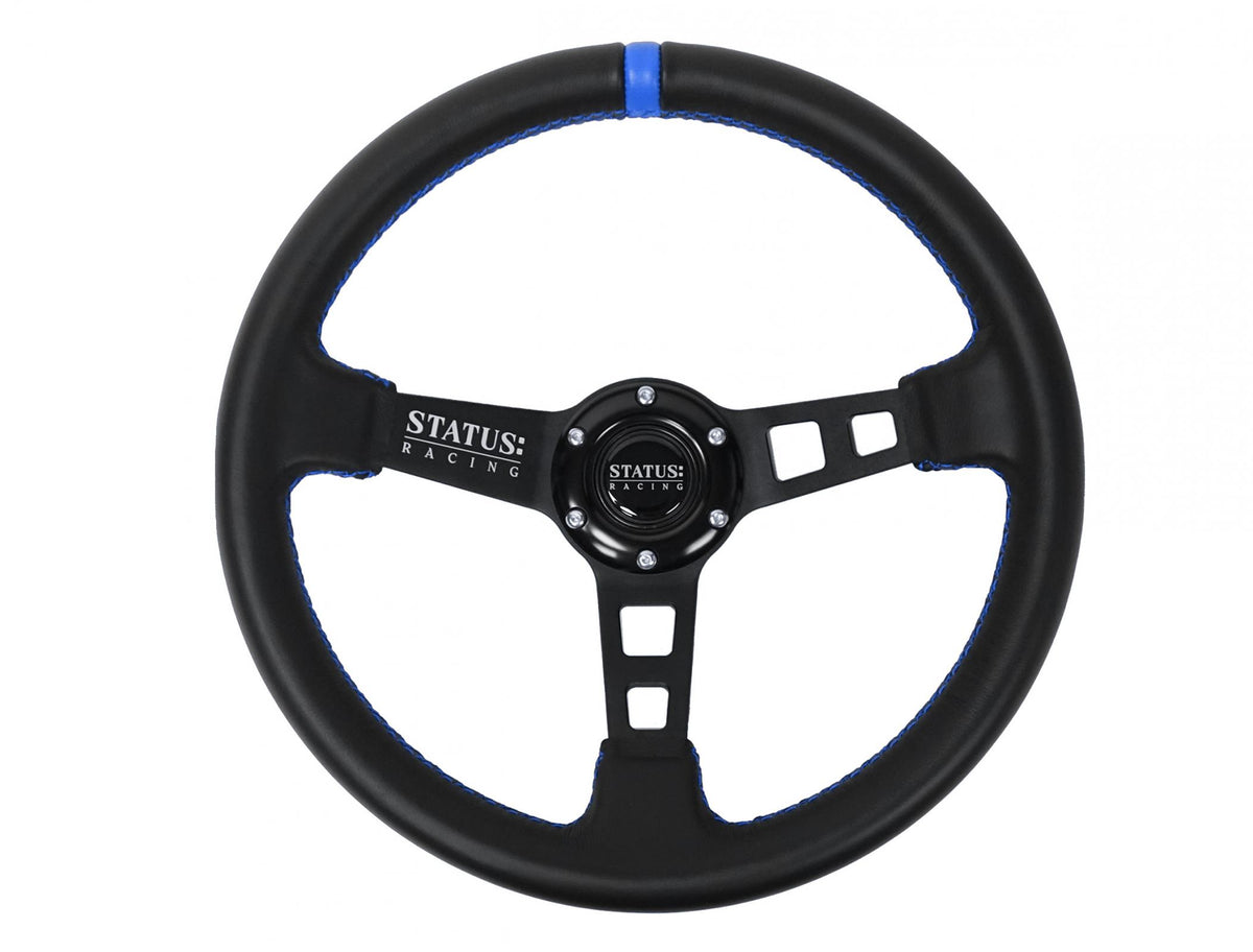 Deep Dish Leather Steering Wheel 13 Inch Diameter
