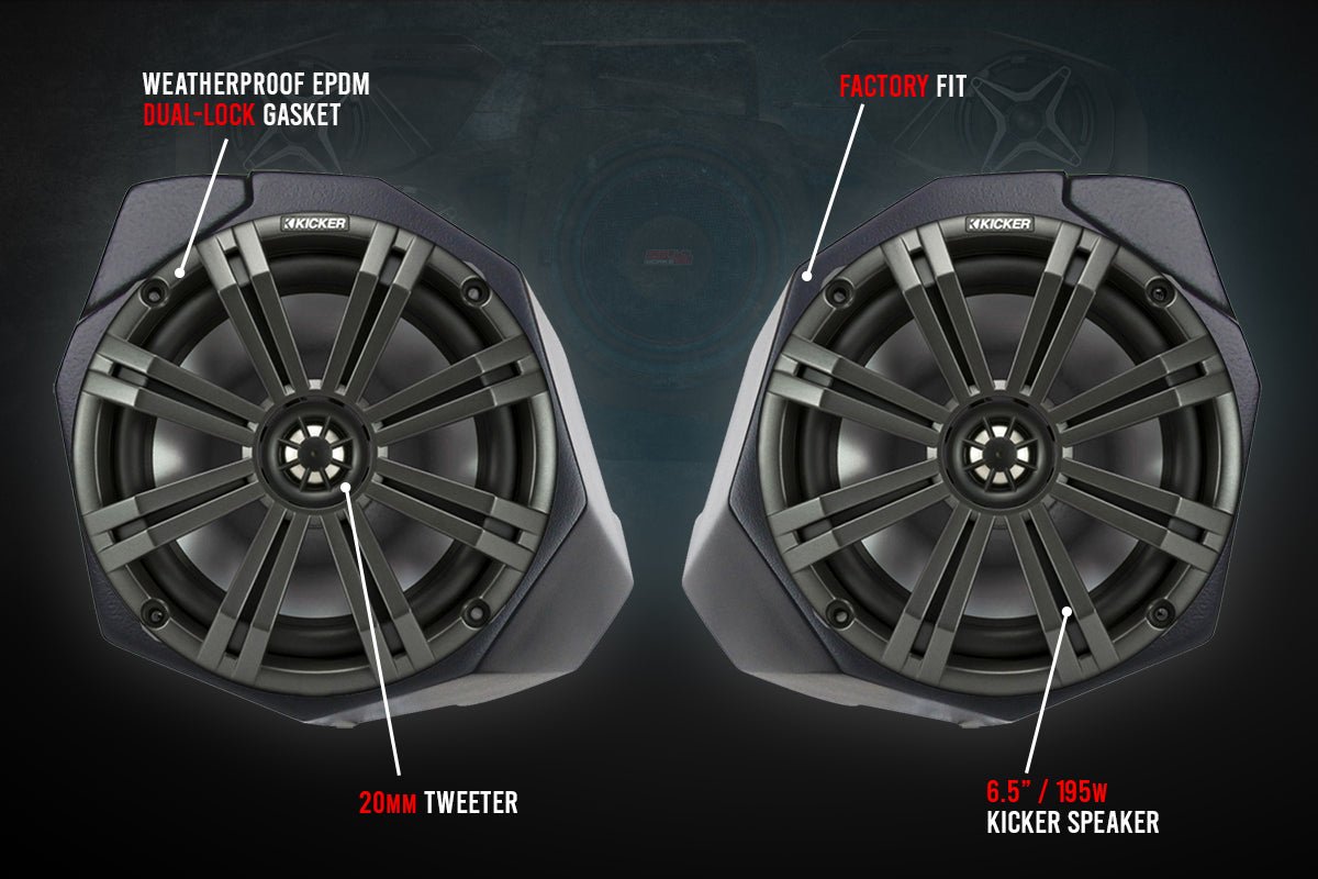 SSV Works 6.5" Front-Kick Speaker Pods for 2017-2025 Can-Am Maverick X3