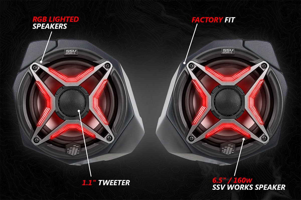 SSV Works 6.5" Front-Kick Speaker Pods for 2017-2025 Can-Am Maverick X3
