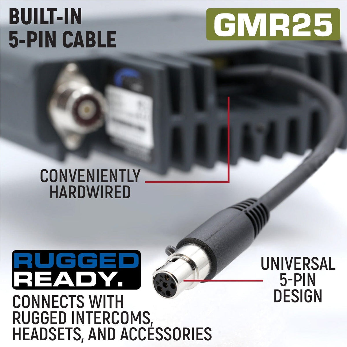 Rugged Radios Adventure Radio Kit - GMR25 Waterproof GMRS Mobile Radio Kit and External Speaker
