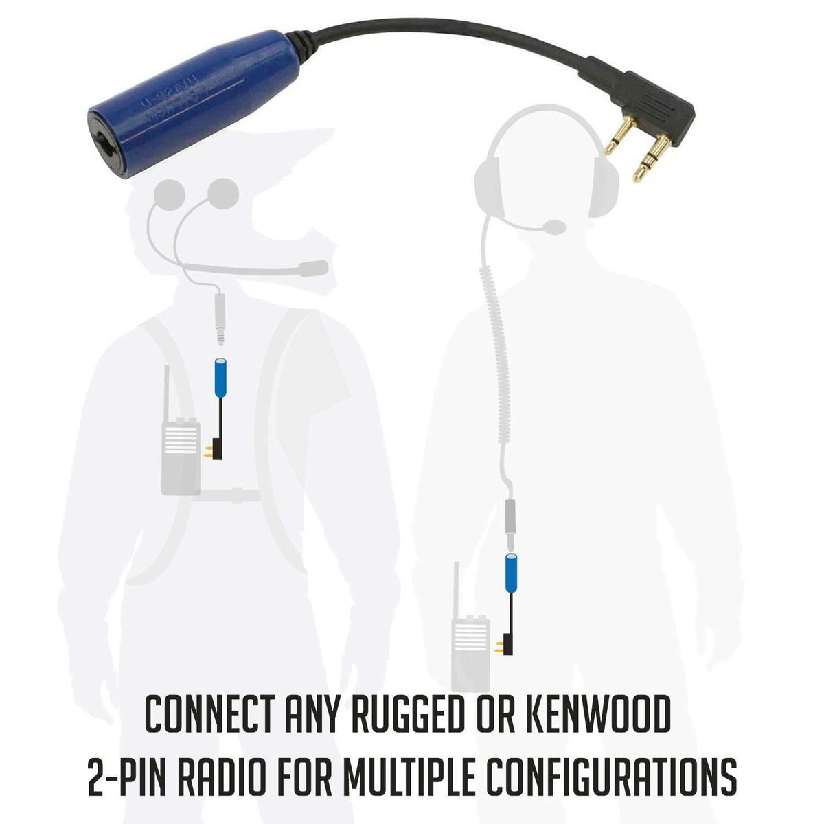 Rugged Radios ENDURO Moto Kit - Includes Helmet Kit and Compact Harness Cable