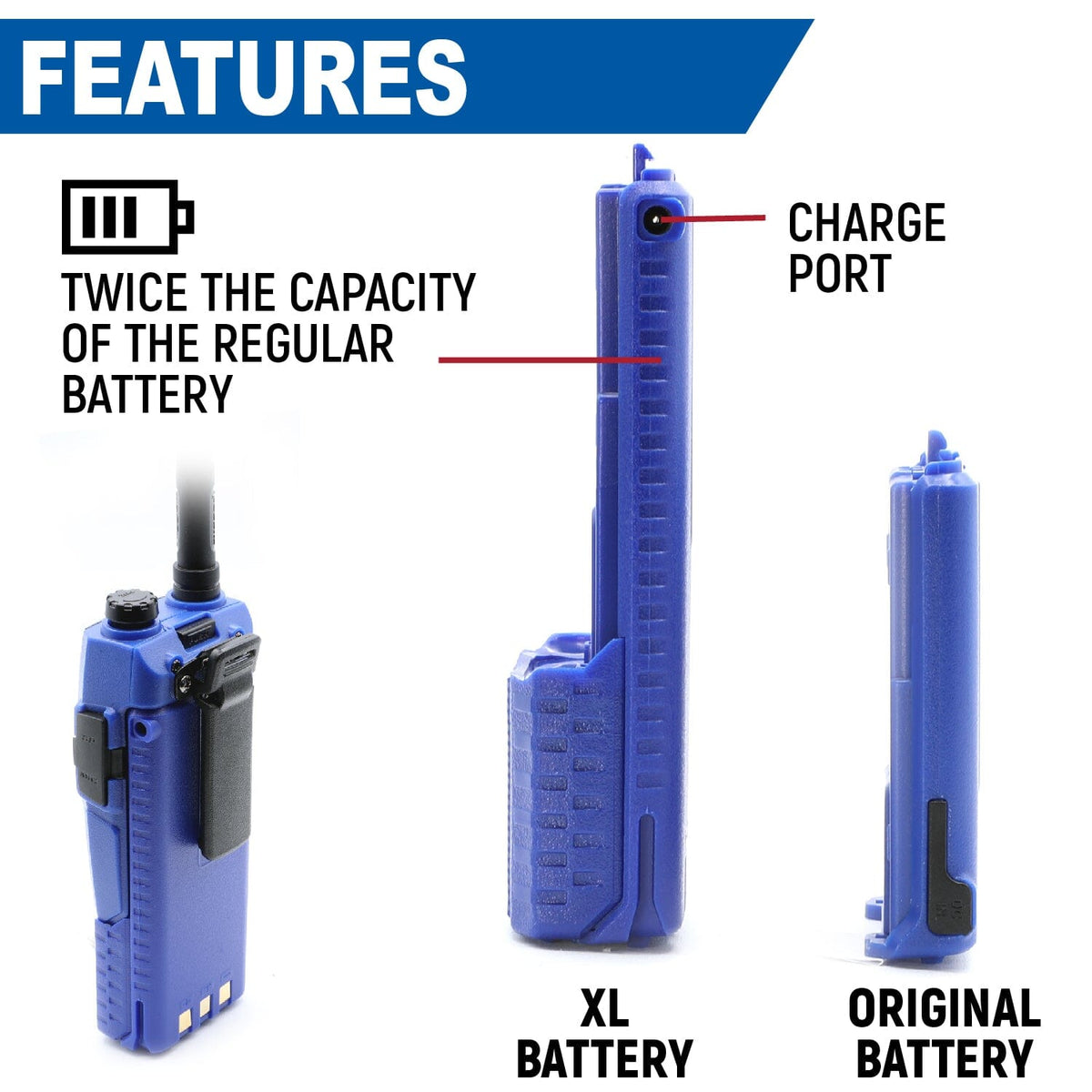 Rugged Radios V3 / RH5R Handheld Radio High Capacity 3800mAH Battery
