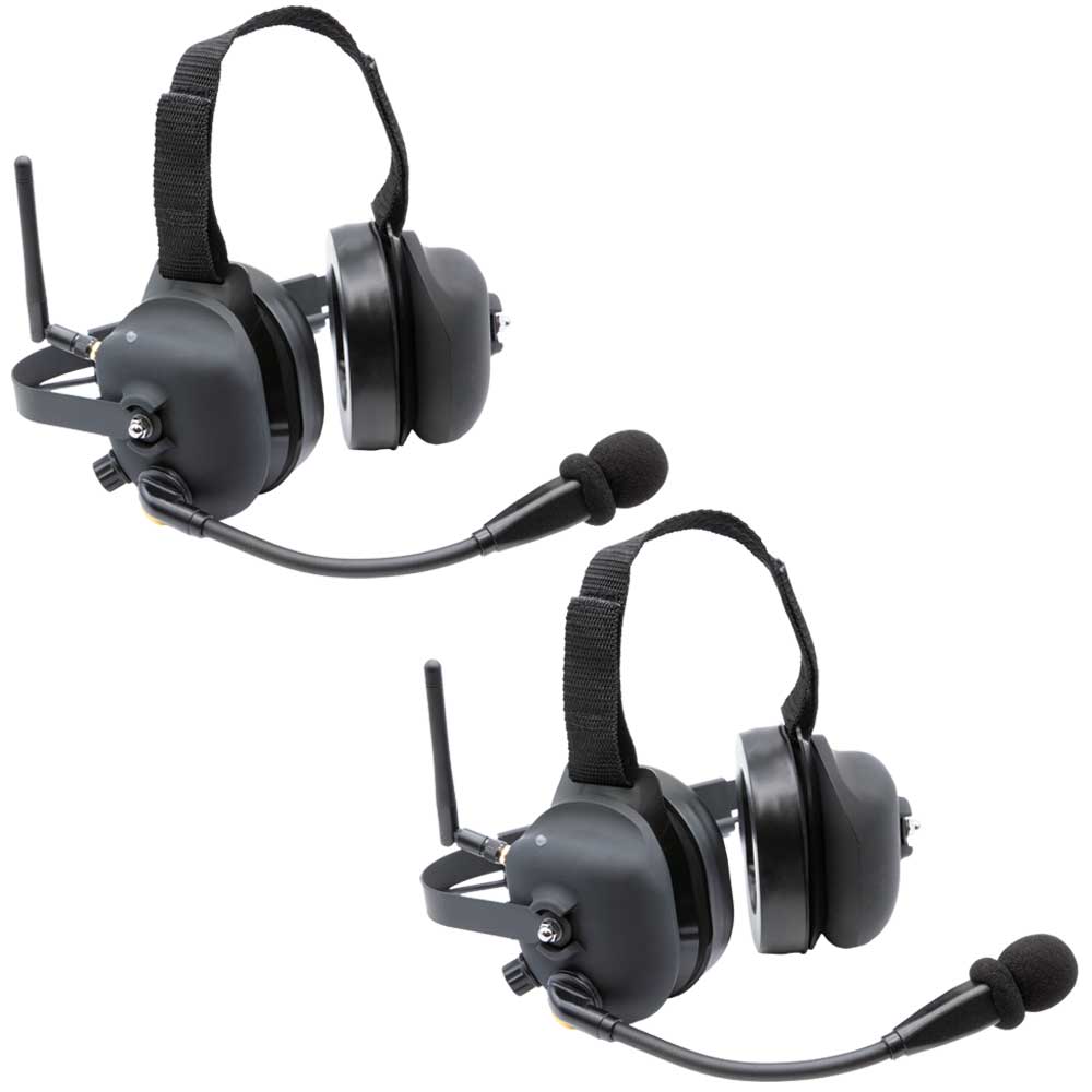 Rugged Radios Wireless Double Talk Dual Headset Intercom System (Hands Free)