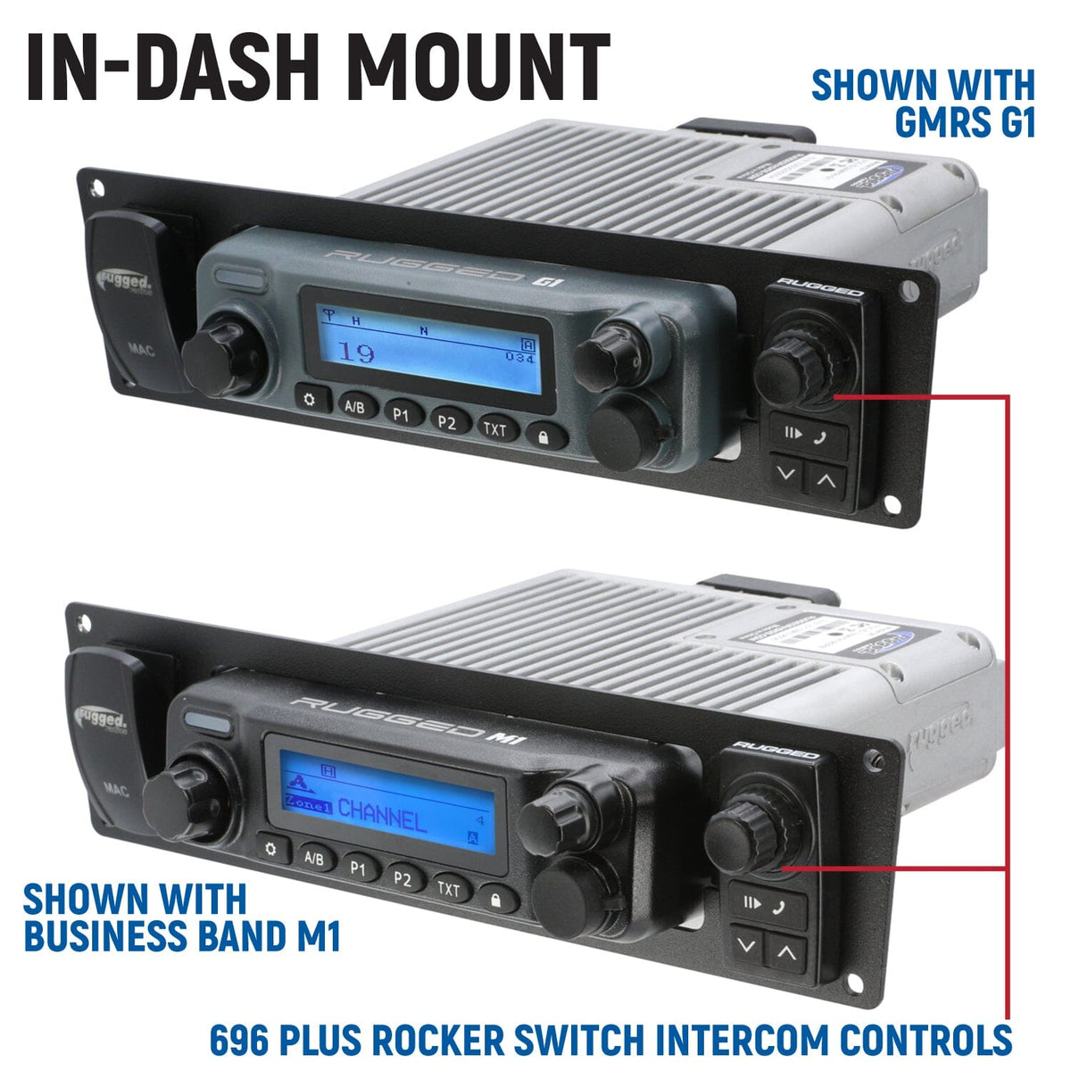 Rugged Radios Yamaha RMAX Complete Communication Kit with Rocker Switch Bluetooth Intercom and 2-Way Radio
