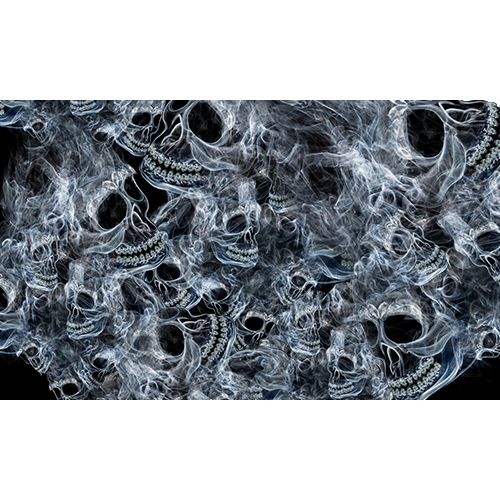 Smoke Skull 3x5 Grommet Whip Flag