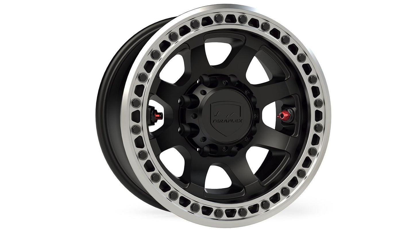 Olympus Beadlock Off-Road Wheel 8x6.5 Inch -12mm Metallic Black TeraFlex