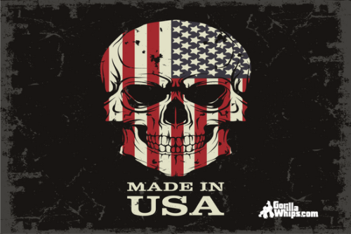 Made In USA Skull 3x5 Grommet Whip Flag