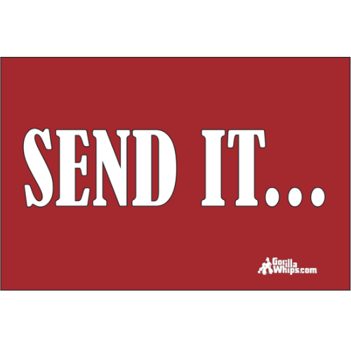 Send It Red 12x18 Pocket Whip Flag For 1/4" & 5/16" Whips