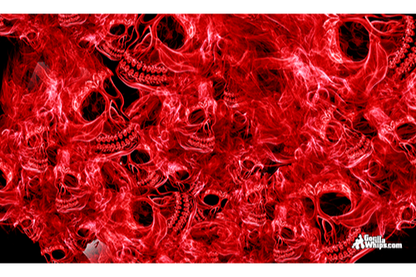 Smoke Skull Red 2x3 Grommet Whip Flag