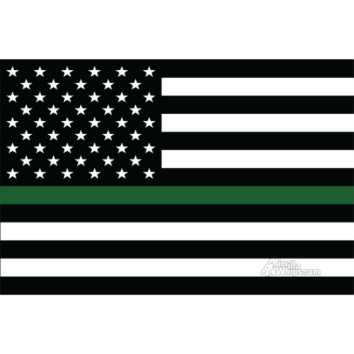 Thin Green Line 3x5 Grommet Whip Flag