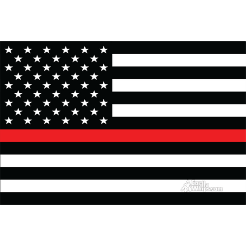 Thin Red Line American 3x5 Grommet Whip Flag