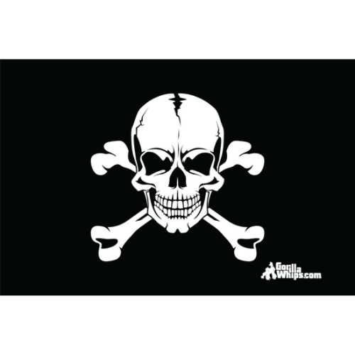 White Skull 3x5 Grommet Whip Flag