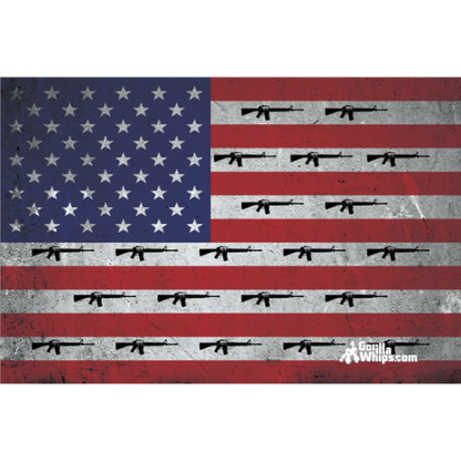 American Guns 2x3 Grommet Whip Flag Double Layer