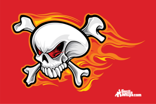 Flying Skull 2x3Grommet Whip Flag