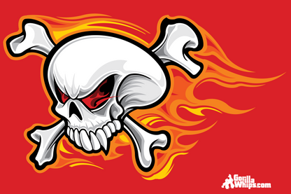 Flying Skull Flag 12x18 Grommet Whip Flag