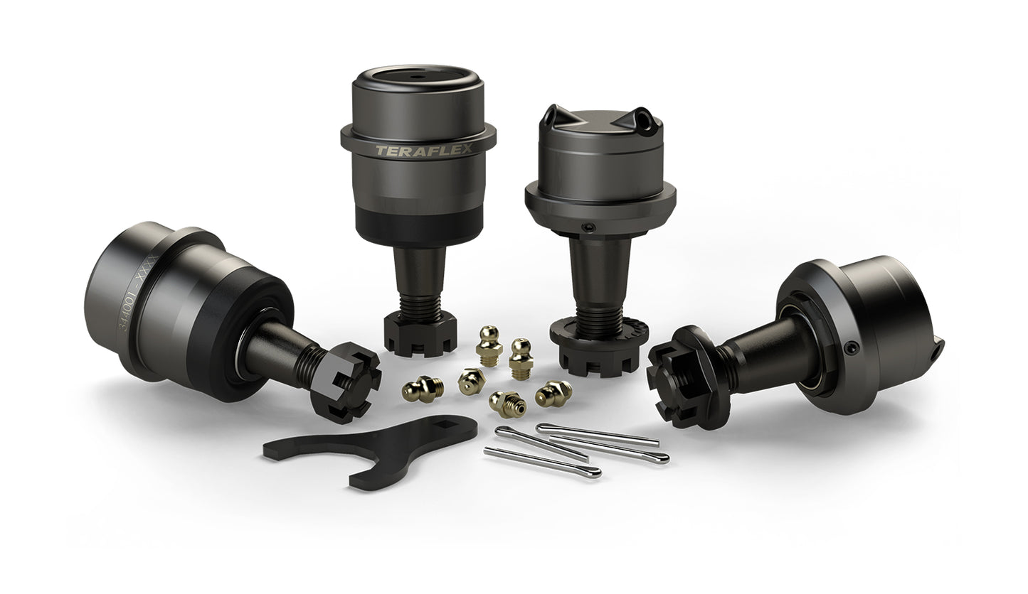 97-06 Jeep Wrangler TJ Dana 30/44 HD Ball Joint Kit w/out Knurl 2 Upper & 2 Lower TeraFlex