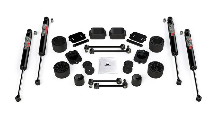 18-Up Wrangler JL 4 Door Sport Sahara 2.5 Inch Performance Spacer Lift Kit & 9550 VSS Twin-Tube TeraFlex