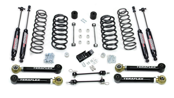 97-06 Jeep Wrangler TJ 3 Inch Suspension System w/ 4 Short Control Arms & 9550 VSS Twin-Tube TeraFlex