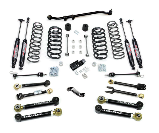 97-06 Jeep Wrangler TJ 4 Inch Suspension System w/ 8 Short Control Arms & 9550 VSS Twin-Tube Shocks TeraFlex