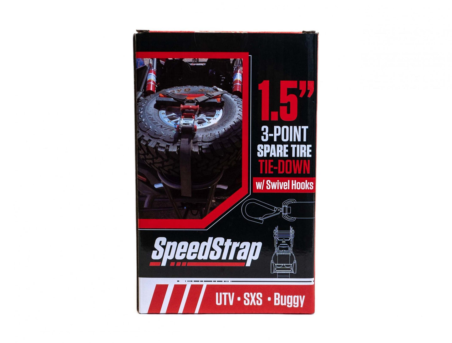 1.5 Inch 3-Point Spare Tire Tie-Down with Swivel Hooks SpeedStrap