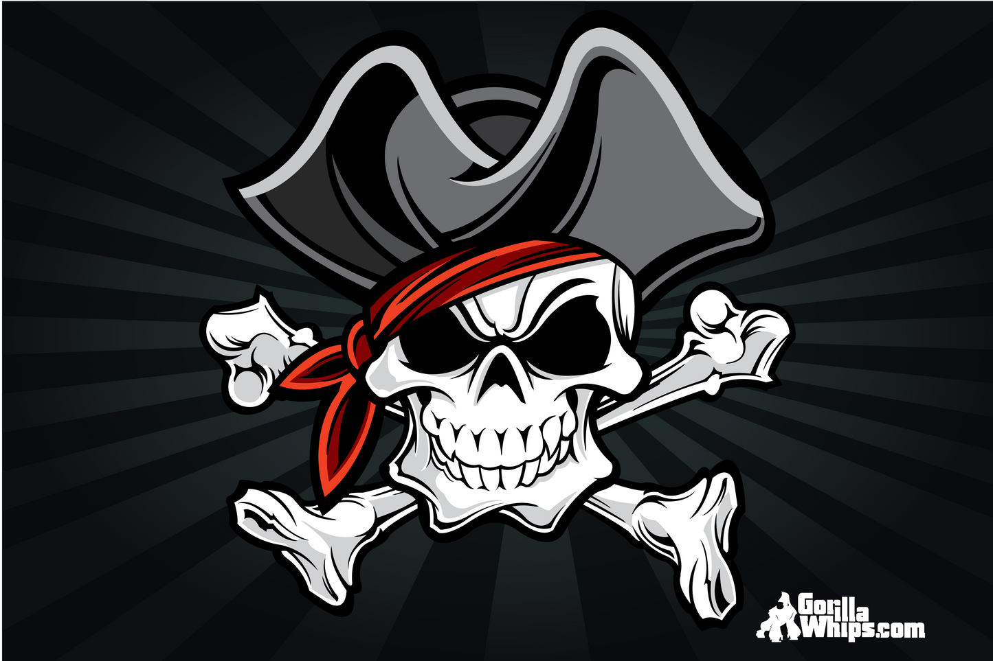 Pirate Skull Flag 12x18 Grommet Whip Flag