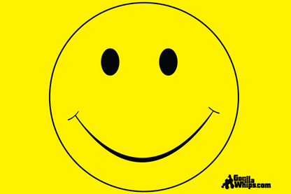 Yellow Smiley Face 12x18 Grommet Whip Flag
