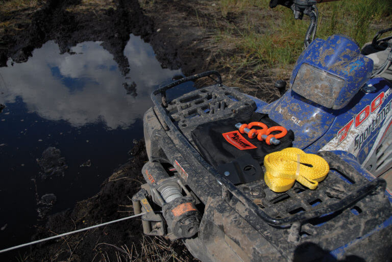 4K Recovery Kit Includes Two 8 ft Straps, Snatch Block, Shackles, Gloves, Bag Mile Marker
