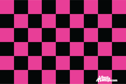 Pink Checker 12x18 Grommet Whip Flag