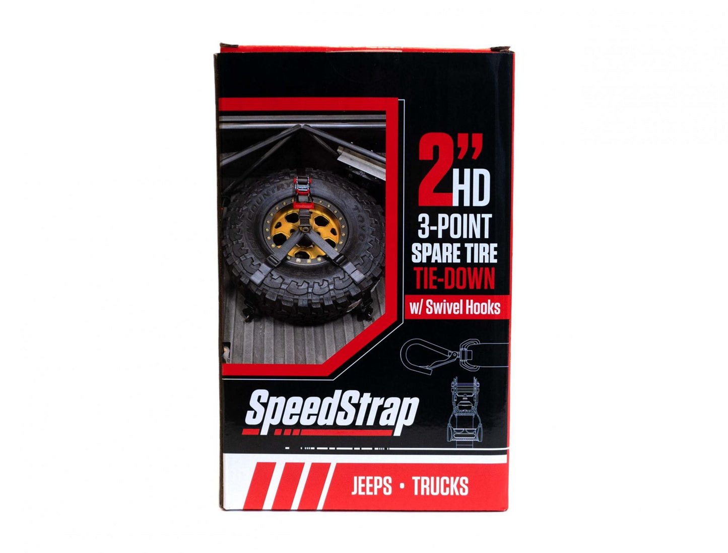2 Inch HD 3-Point Spare Tire Tie-Down with Swivel Hooks SpeedStrap