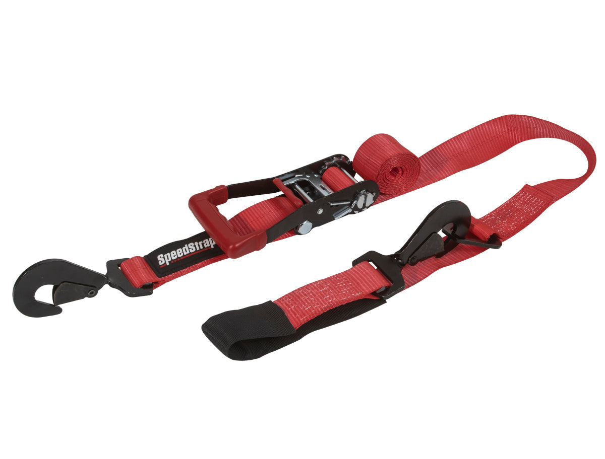 2 Inch x 10' Ratchet Tie Down w/ Twisted Snap Hooks and Axle Strap Combo SpeedStrap