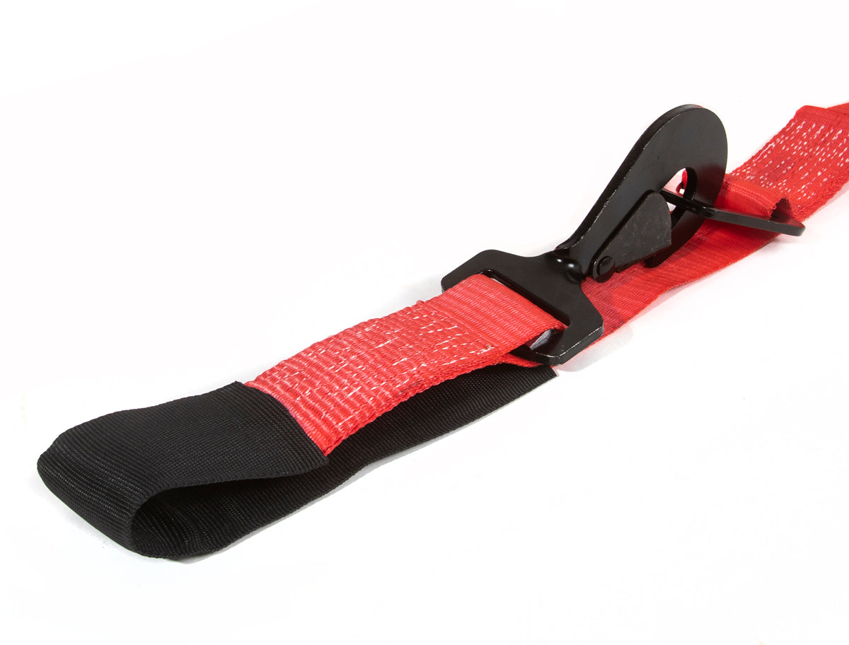 2 Inch x 10' Ratchet Tie Down w/ Twisted Snap Hooks and Axle Strap Combo Red SpeedStrap