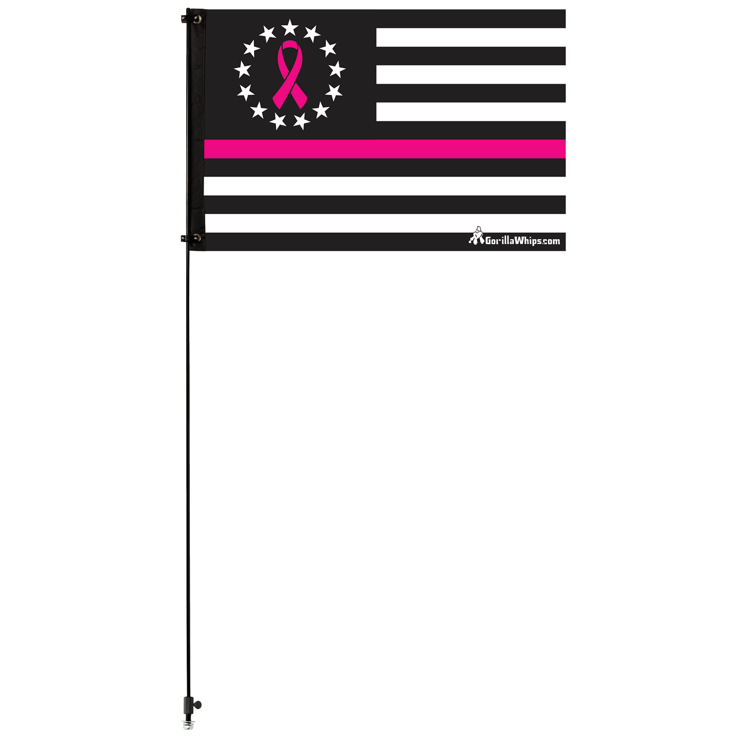 Thin Pink Line- Breast Cancer Awareness 2x3 Grommet Whip Flag